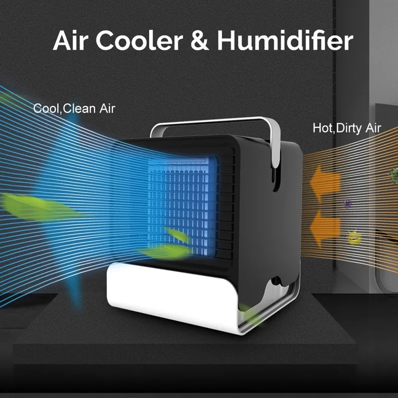 

USB Mini Air Cooler Air Conditioning Fan Desktop Air Conditioning Humidifier Arctic Unit Fan Low Noise Home Cooler Cold Water
