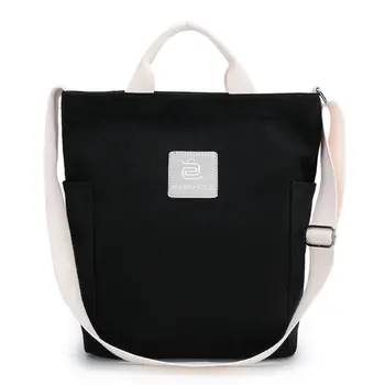 

Canvas Bag Female Shoulder Korean Version Of The Solid Color Student Messenger Bag Multi-function Casual Green Shopping Beach