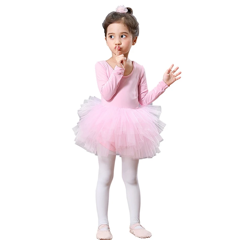 2 шт.) Детское балетное платье Лебединое озеро профессиональный костюм гимнастические трико для девочек Балетная Пачка Детская сцена - Цвет: Color 8 Full Sleeve