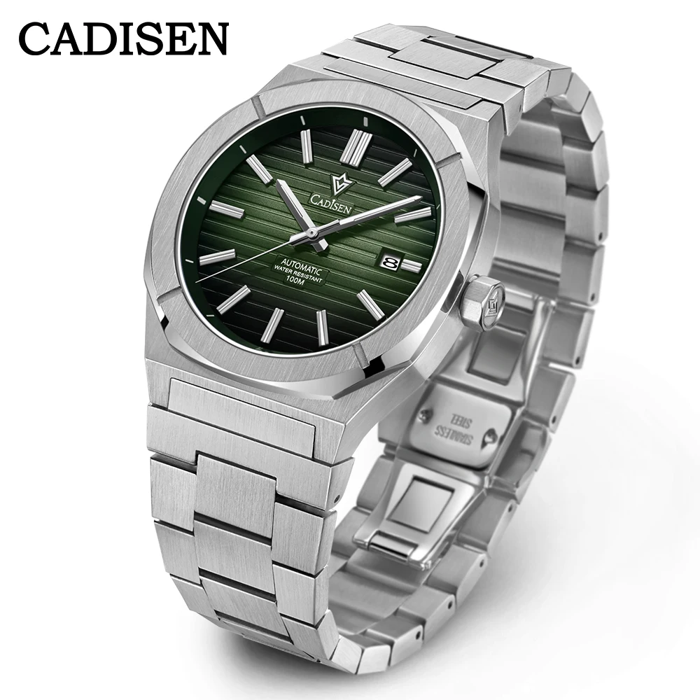 

NH35A Movt Automatic Men Watch Sapphire Crystal 100M Diving Watch Sapphire C3 Luminous Top Brand Cadisen 42mm 2023 New Clock