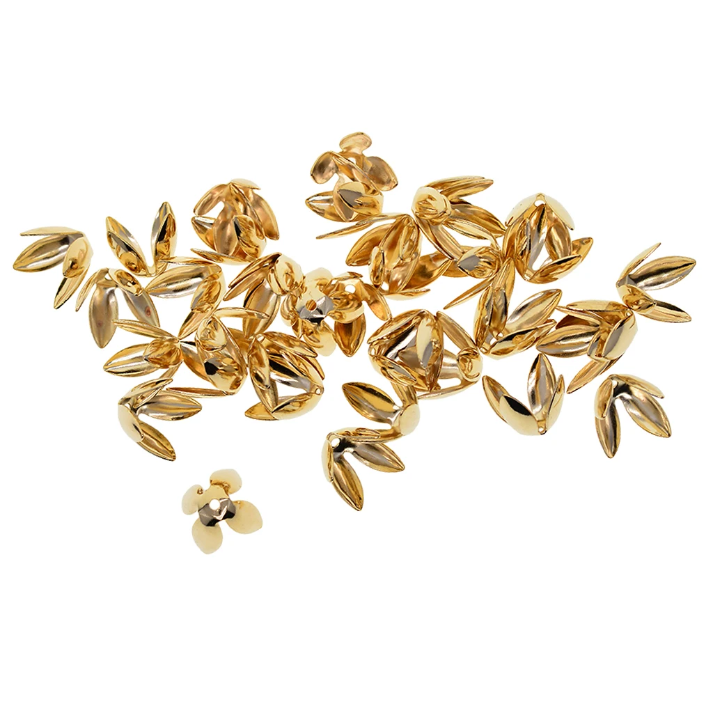 50 Pieces Chic Alloy Adjustable Lily Flower End Bead Caps Jewelry Beading Accessory Jewelry Making Embellishments