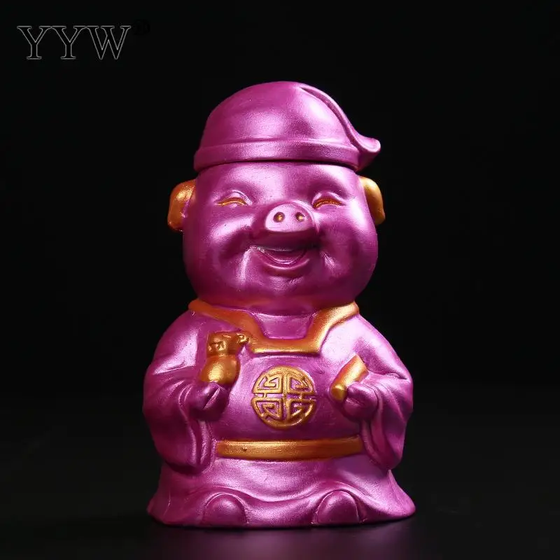 purple Милые коробки для хранения поросенка и ящики мини коробка для чая упаковка-органайзер керамический чайник Caddies может кухонные принадлежности 88x150 мм - Цвет: purple