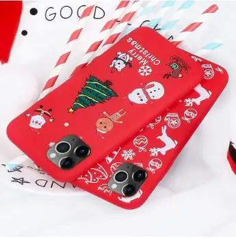 

Merry Christmas Tree Phone Case For Phone 8 7 Plus Cartoon Cases For Phone XS 11Pro Max X XR 6S Soft TPU Cover New Year Gift