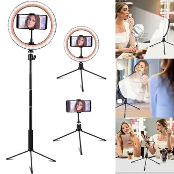 

10 Inch USB Charge LED Dimmable Selfie Ring Light with Tripod Stand for Live Makeup Camera Youtube Fill-in Light Ring Hot Sale