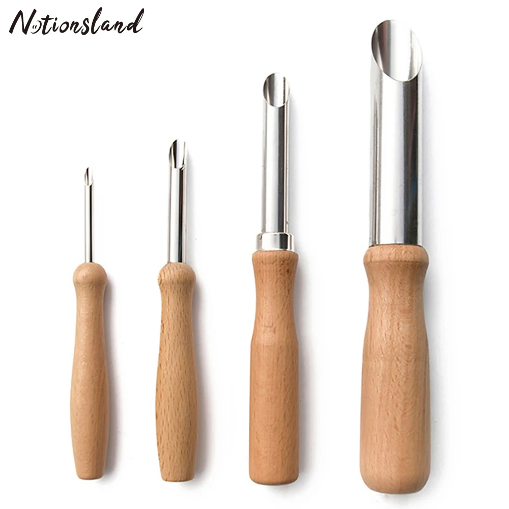 4pcs Pottery Clay Tool Round Hole Sludge Cutter And Wood Circular Clay Hole Cutters Carving