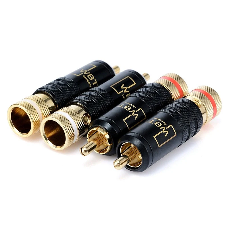 4-кратный медный разъем RCA для аудио и видео запорные винты штекер