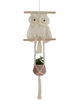 

Nordic Hand-woven Owl Ornament Nordic-style Pendant Innovative Home Potted Wall Hanging Decoration