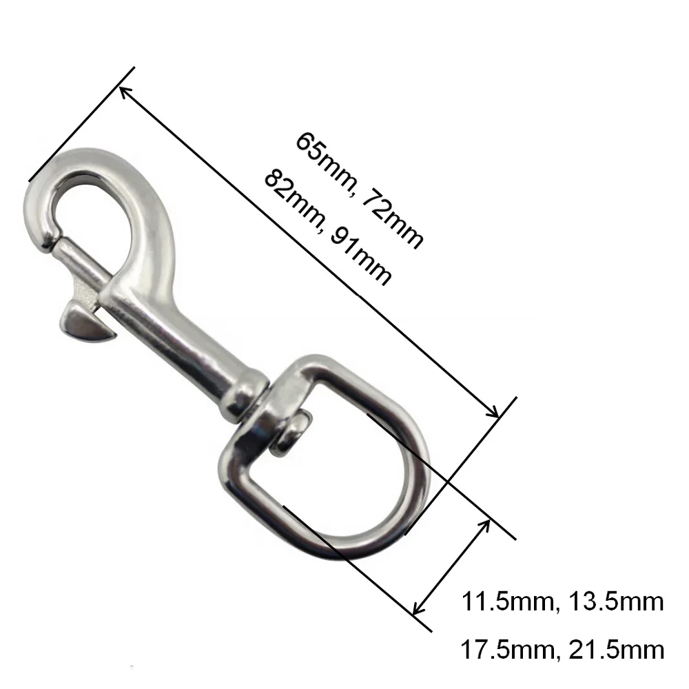 5pcs Stainless Steel 304 Swivel Snap Hook 65mm Snap Hanger Diving Boating  Lifting Securing Cable Marine Boating Pet Leashes Ring - AliExpress