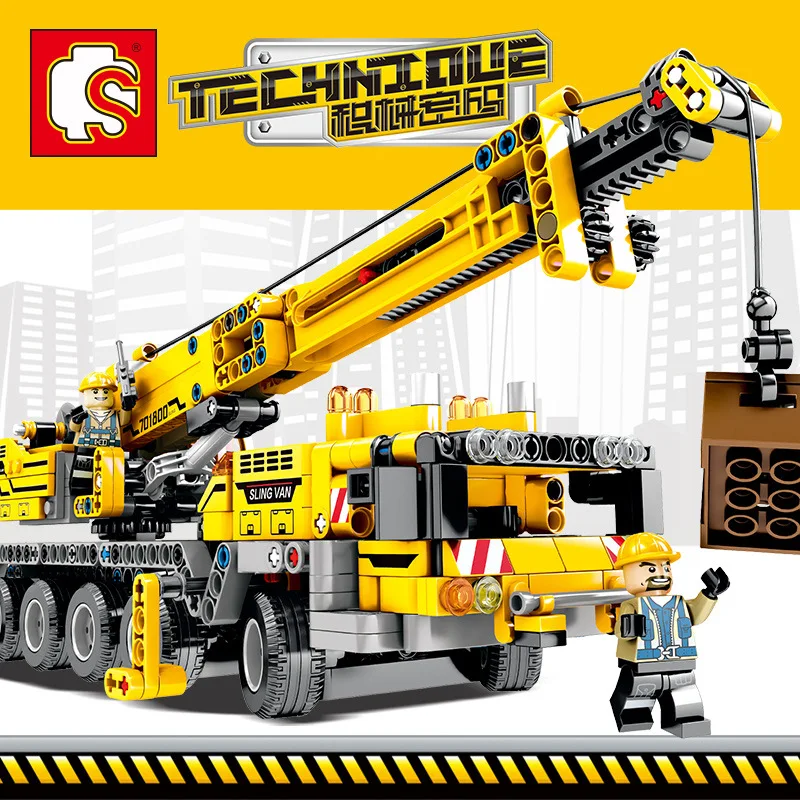  SEMBO 665pcs 701800 Technic series Mobile Crane MK II Sets Building Blocks Bricks 42009 Educational