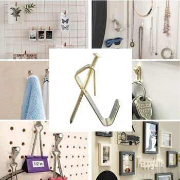 

100pcs Wooden Drywall Picture Hanger Kit With Nails Photo Frame Hook Easy Install Professional Heavy Duty Home Universal Office