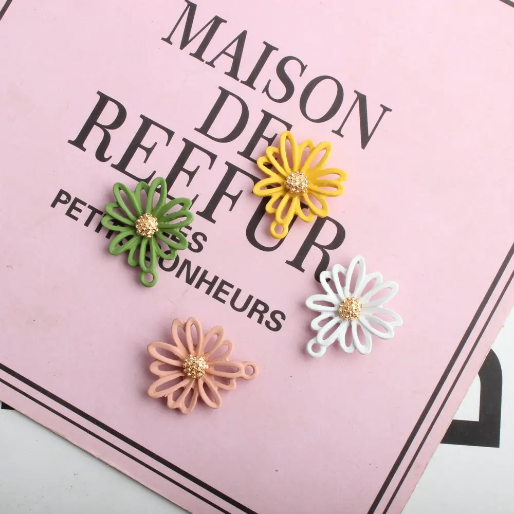 

10Pcs New Fashion Jewelry 20x23mm Flower Charm For Jewelry Making And Crafting Fashion Earring Pendant Bracelet Necklace Charms