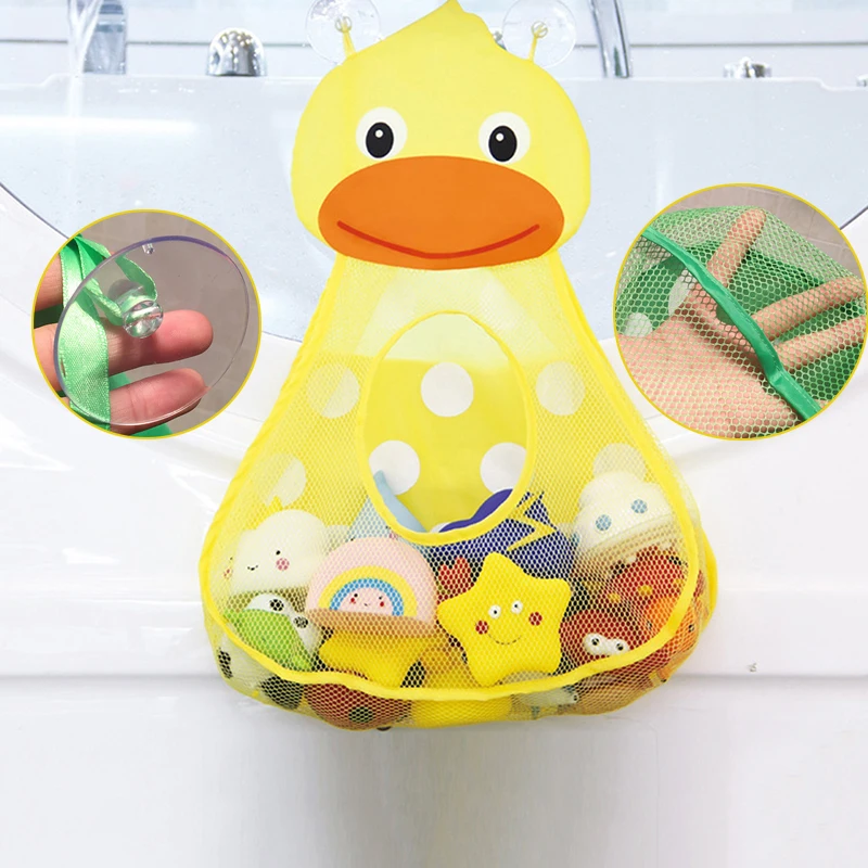 1Pc Baby Bath Toy Mesh Net Bag Organizer Holder Duck Frog Cute Bath Toy for Home Bathroom