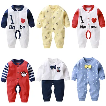 

Baby Infant Rompers Baby Boys Girls Long-Sleeved Rompers Cartoon Animals Infant Jumpsuit Baby Lettter Love Mama Toddler Clothes