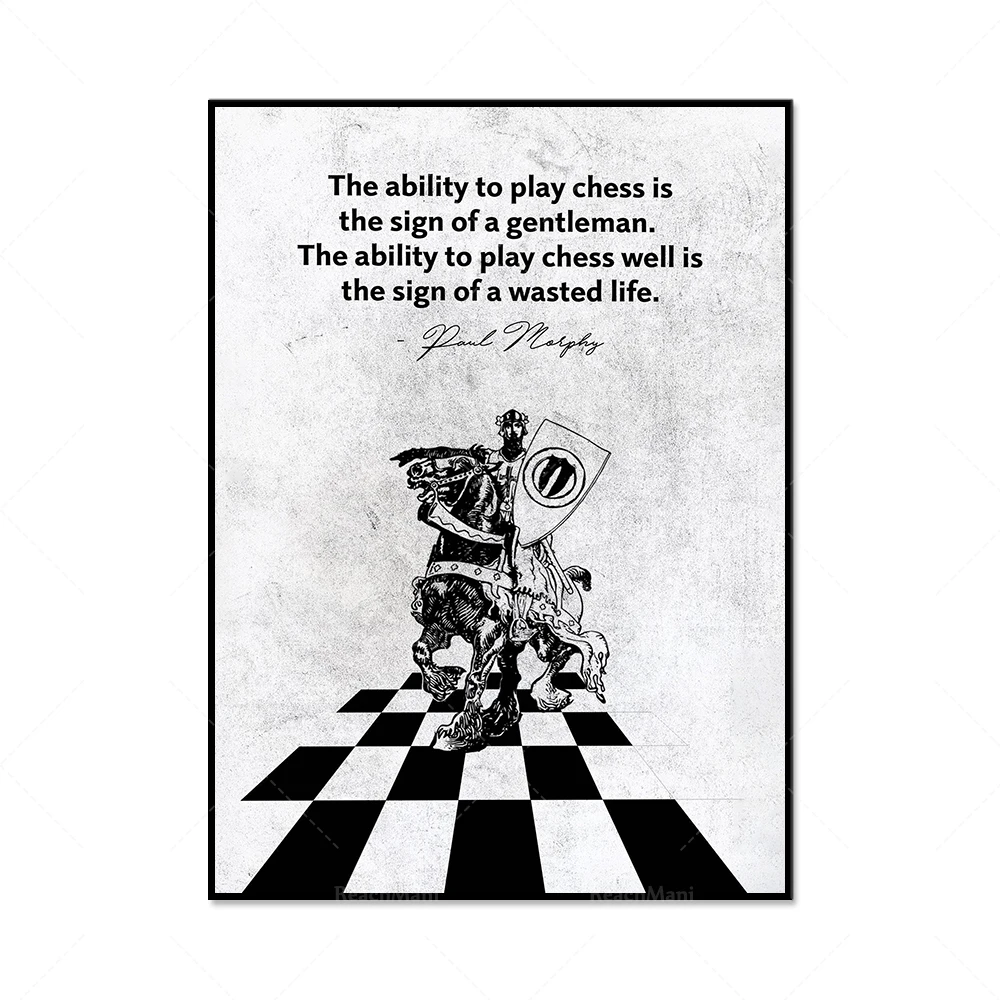 VINTAGE CHESS POSTER Game of Kings Quote Poster Black and -  Australia