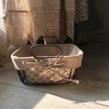 

Iron Art Storage Baskets Industrial Style Kitchen Snack Storage Basket Picnic Bread Container