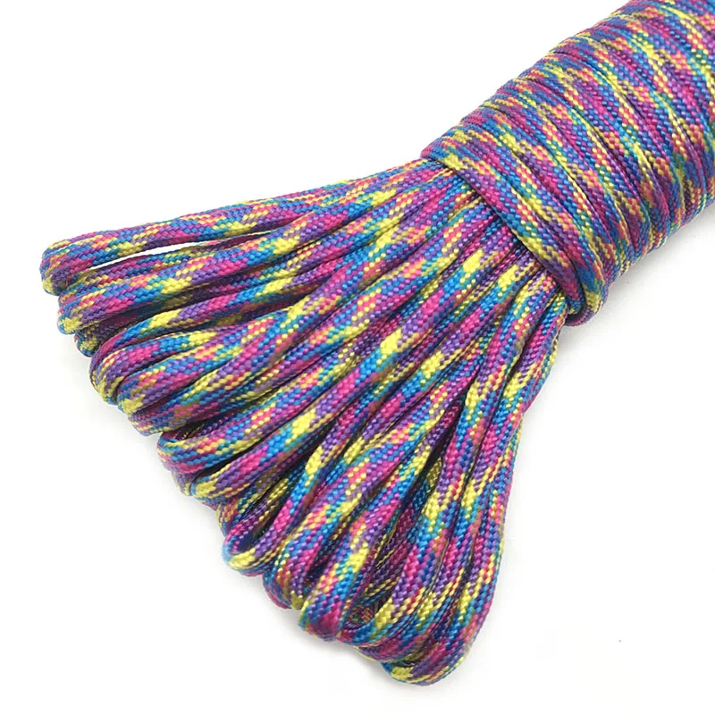 Vibrant Multicolor 550 Paracord Type III - 100FT/50FT Survival Cord Kit Wholesale