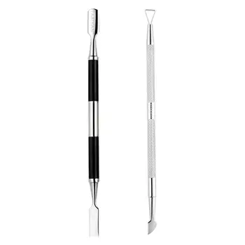 

2pcs Stainless Steel Manicures Tools Nail Art Accessories Supplies Portable Nail Art Tools for Home Daily Use