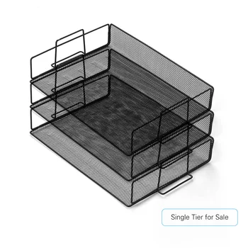 

Stackable Desk File Document Letter Tray Organizer Mesh Collection Storage Organize paper and file folders for Home Office