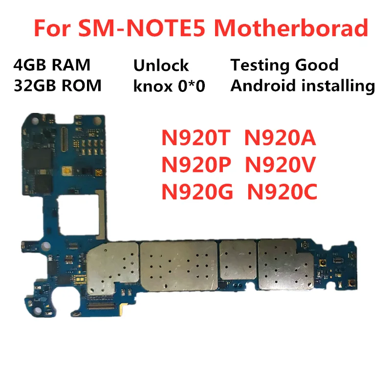 Оригинальная материнская плата SamuelT для Samsung Galaxy note5 разблокированная N920T N920A N920V