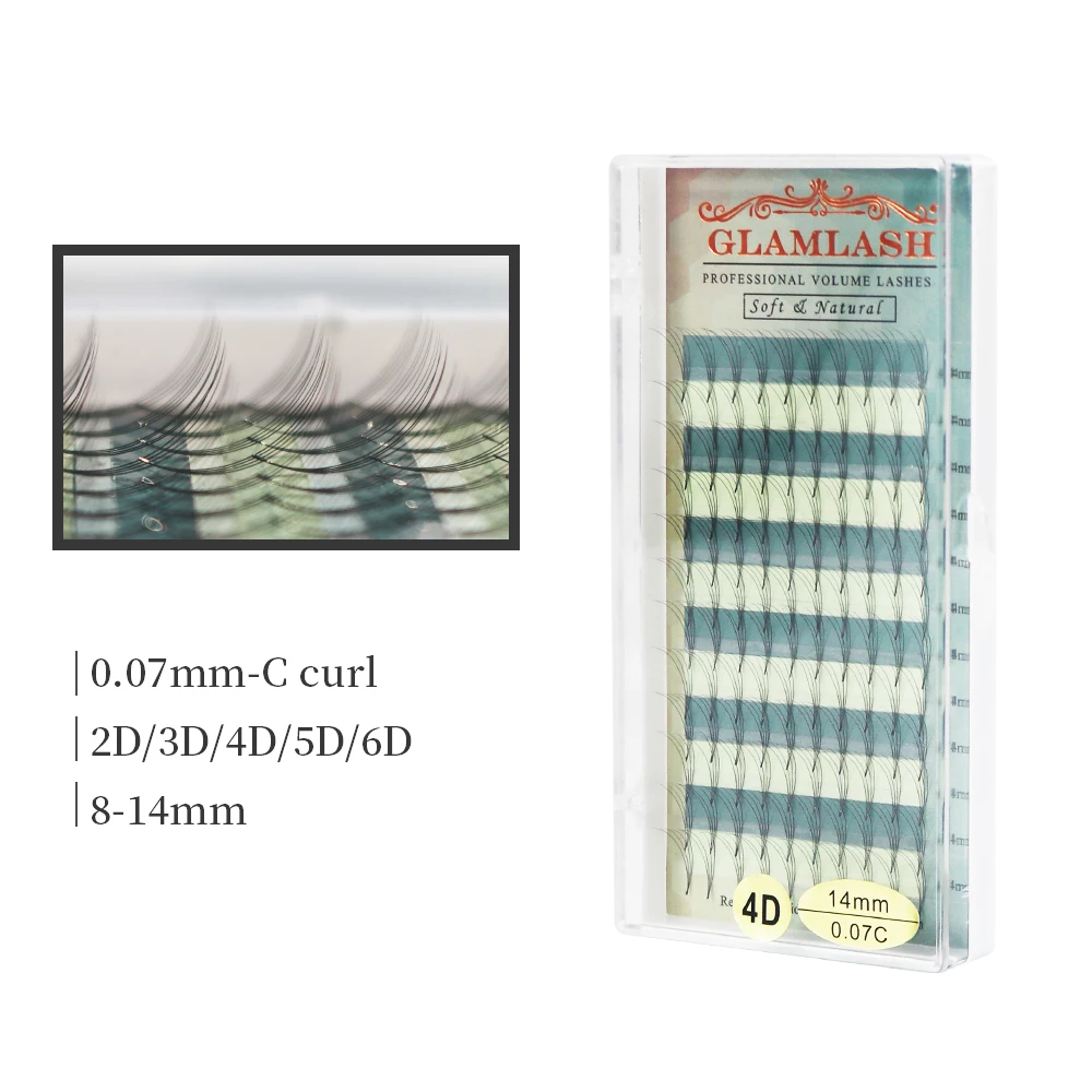 GLAMLASH 2D 3D 4D 5D 6D premade fans false eyelashes extension russian volume lashes faux mink individual lash extensions cilia