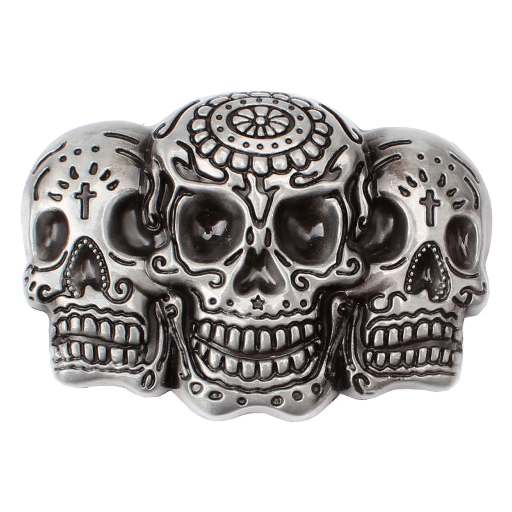 Винтажный ремень с пряжкой в стиле вестерн 3D череп голова готический панк рок