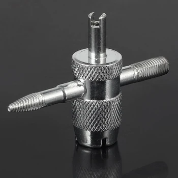 

4 Way Tyre Valve Repair Remover Tool Car Bike Tire Accessory + 4 Valve Stem Core