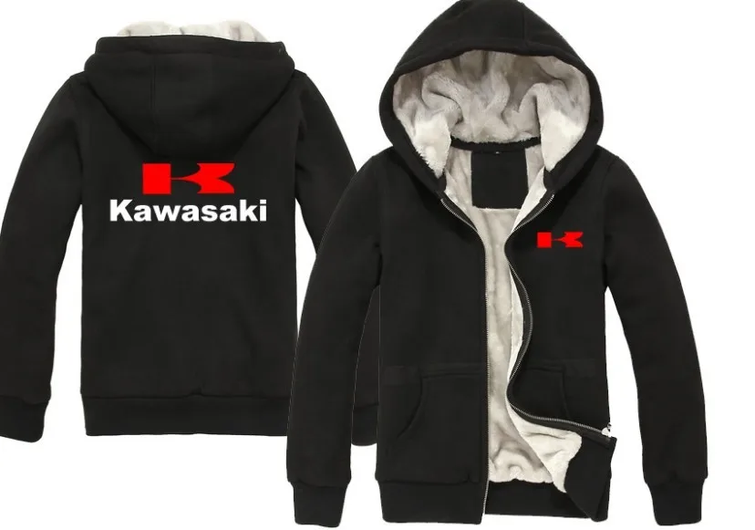 

NEW FOR Kawasaki Hoodie extra thick Outdoor Sport Riding jacket warm Motorcycle cotton jacket