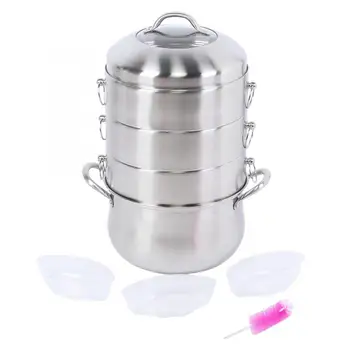 

4 Layer Stainless Steel Food Steamer Pot Soup Cooker Food Steamer Energy-Saving Cooking Pot Kitchen Cookware