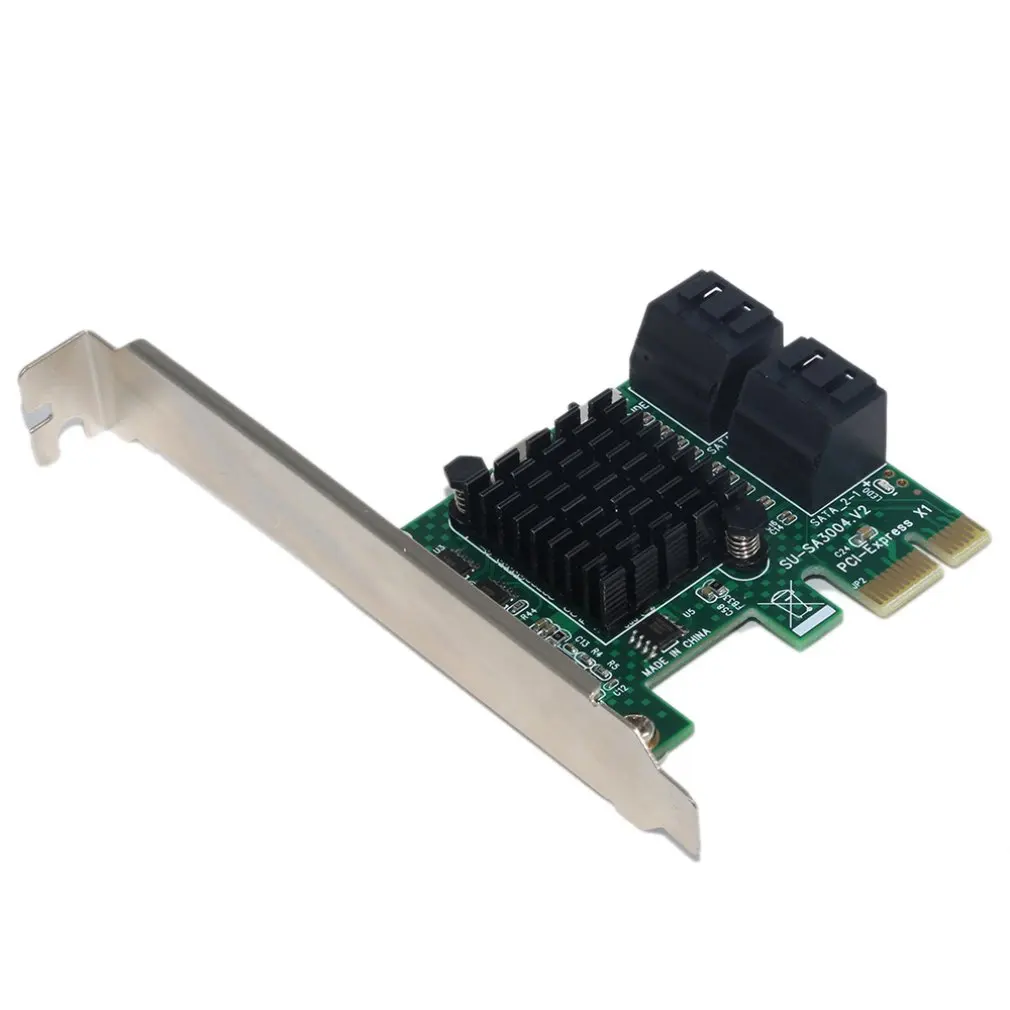 SA3004 4 порта 6G PCI-E к SATA3.0 Riser Card PCI Express к SATA 3,0 Miner SSD IPFS адаптер с большим радиатором для Майнинг Биткойн