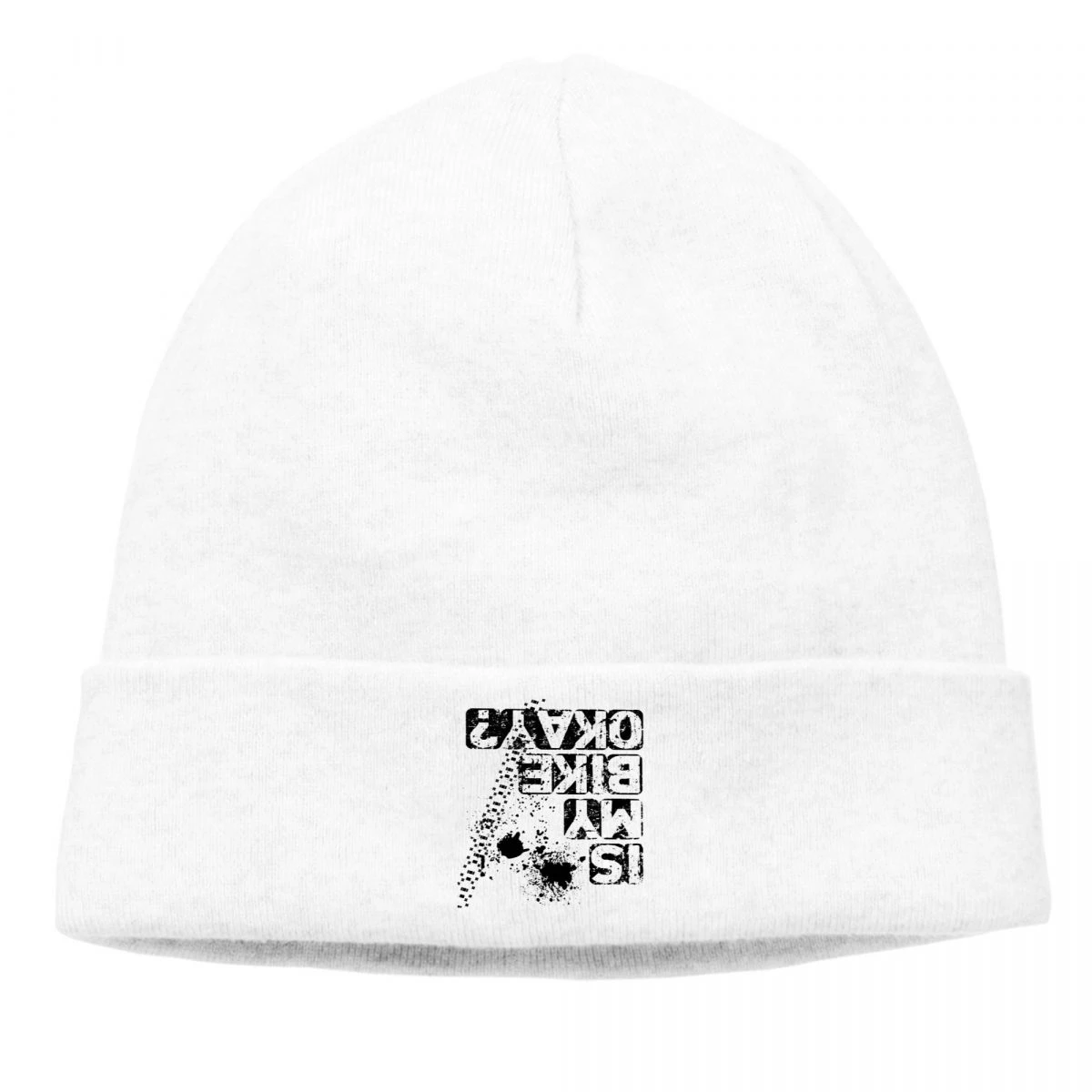 MTB Mountain Bike Winter Warm Beanie Hats Is My Bike Okay Black 