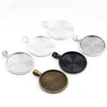 Новая мода 10 шт 25 мм Внутренний размер 5 цветов покрытием классический узор Простой стиль кабошон основа Установка Подвески
