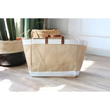 

Yellow Linen Art Shopping Bag Waterproof Size Simple Modern Tote Bag Yellow Bag
