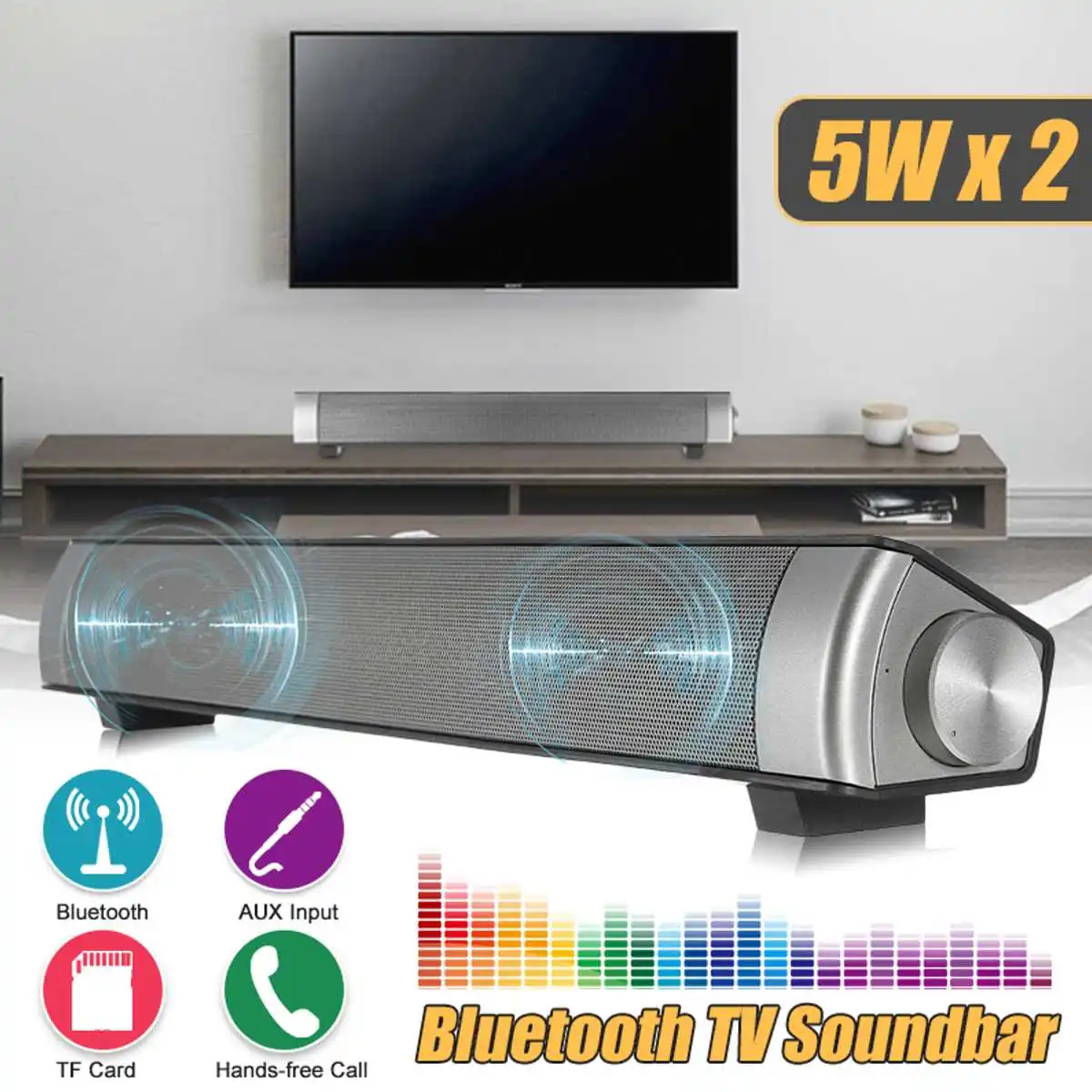 Домашний кинотеатр 10 Вт bluetooth Саундбар ТВ AUX bluetooth Динамики Soundbar двойной динамик s объемный звуковой эффект сабвуферный динамик