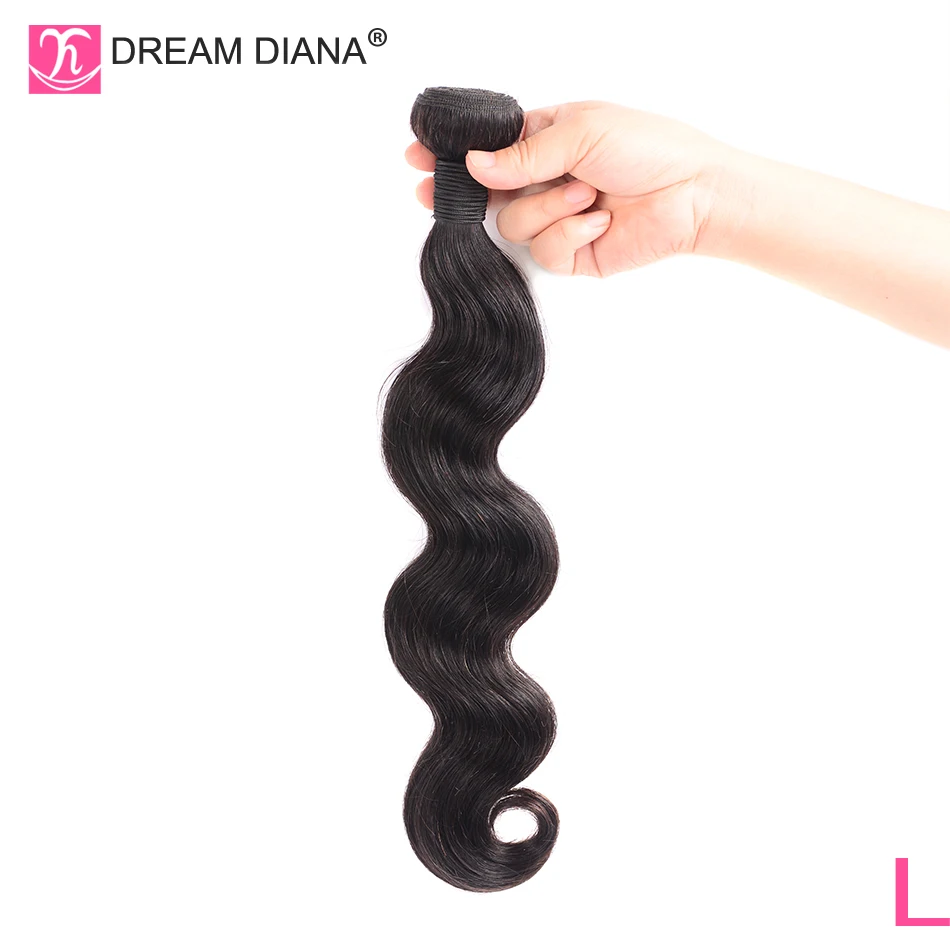 DreamDiana Бразильская волна тела с закрытием "-30" L парик из волос Реми с пучками натуральных цветов человеческие волосы пучки с закрытием