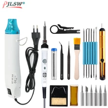 ЕС Тепловая пушка электрическая Горячая воздушная пушка DIY с помощью электрического электроинструмента с опорным сиденьем 220 В 300 Вт фен для волос пайка в электрическом