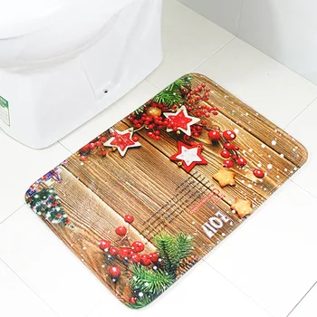 

New Home Anti-Skidding Mat Merry Christmas Carpet Mat Anti-Skidding Doormat Floor Entryways Indoor Front Door Bathroom Mat Decor