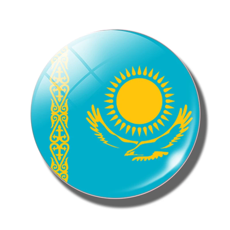 Kazakhstan Азия магнит для холодильника с флагом Китай Таиланд Сингапур Индия Мальдивские Острова Стекло купол магнитный холодильник наклейки Декор для дома - Цвет: Kazakhstan