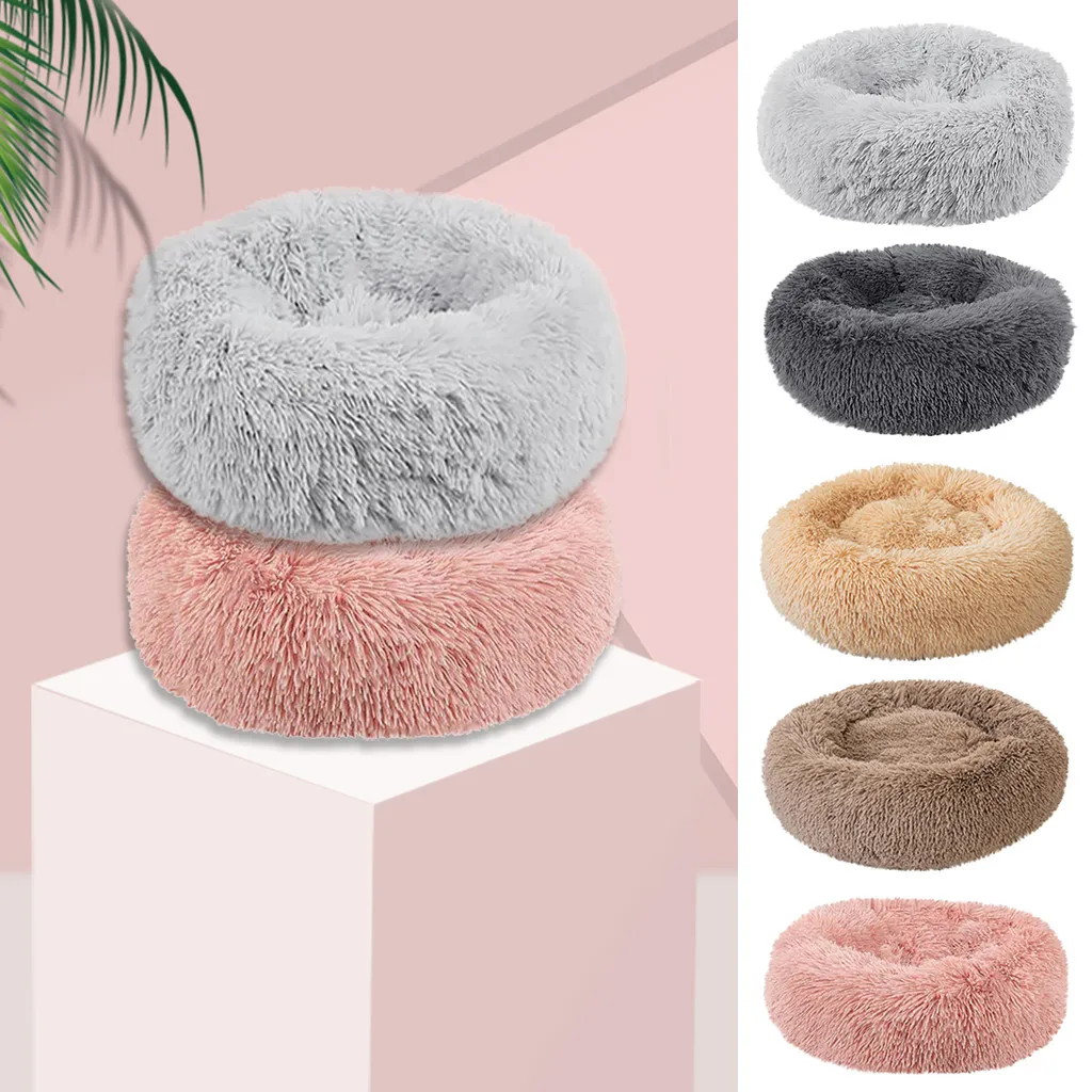 Round Dog Cat Bed Pet Washable Pet Cat House Dog Breathable Lounger Sofa Deep Sleep Cat Litter Kennel Super Soft Plush Beds@47