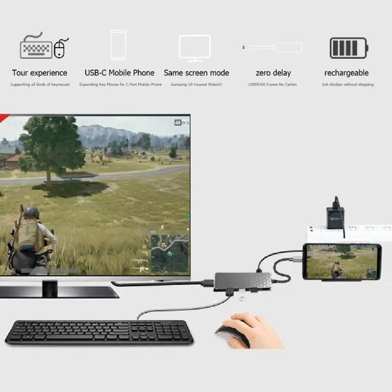 Usb-концентратор с несколькими портами 3* USB3.0+ карта памяти+ TF+ HDMI+ PD зарядный порт для SD TF карт памяти считыватель Алюминиевый адаптер для Macbook
