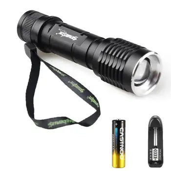 

Zoomable T6 LED 5 Modes 1500Lumen Tactical Rechargeable Flashlight Torch