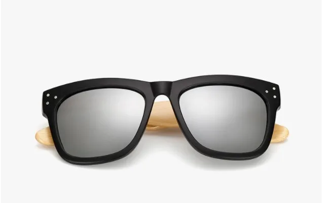 JASPEER натуральные бамбуковые солнцезащитные очки мужские и женские Винтажные Солнцезащитные очки серые прозрачные линзы Роскошные Мужские квадратные стильные брендовые дизайнерские очки - Цвет линз: 6