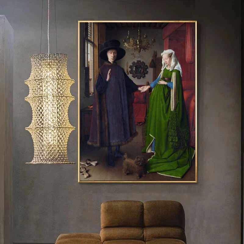Famous Painting Van Eyck Arnolfini Wedding Portrait Canvas Painting Poster Print Wall Art Picture For Room Wall Home Decoration Painting Calligraphy Aliexpress