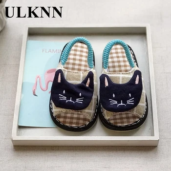 

ULKNN Children's Floor Shoes Baby Handmade Bottom Autumn Boys 1-6 Years Old Kid's Baby Home Infant Non-Slip Cotton Slippers