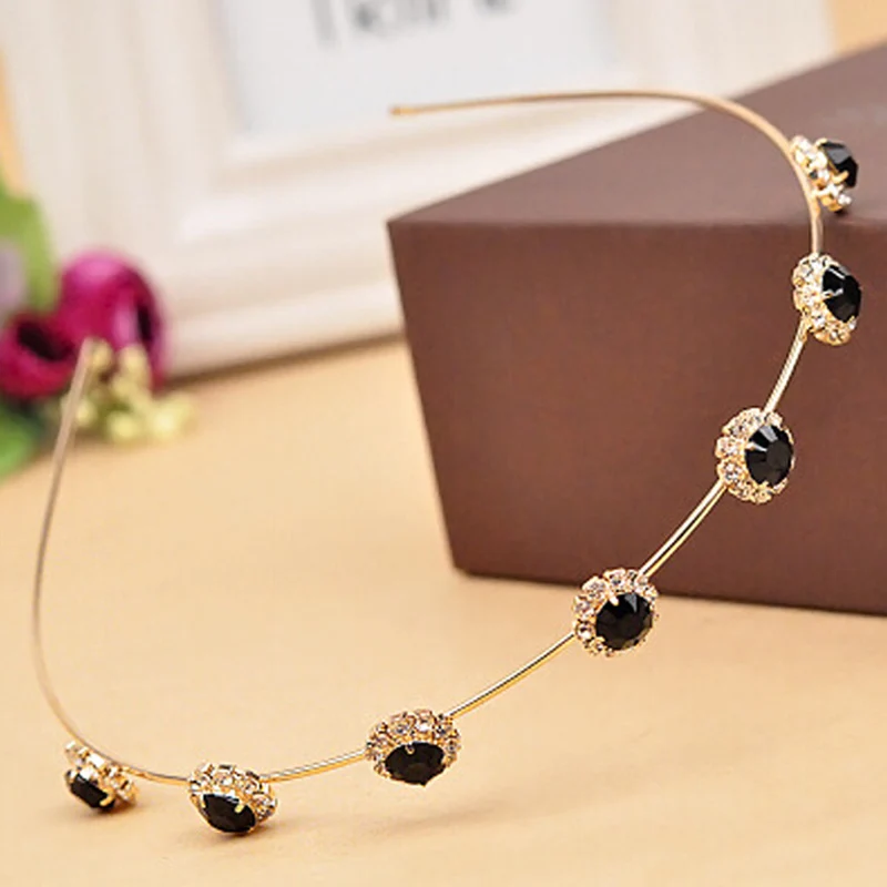 Fashion INS Colorful Rhinestone Hairband Leaf Hair Hoop Headband Women Girls Hair Band Elegant Jewelry Hair Accessories