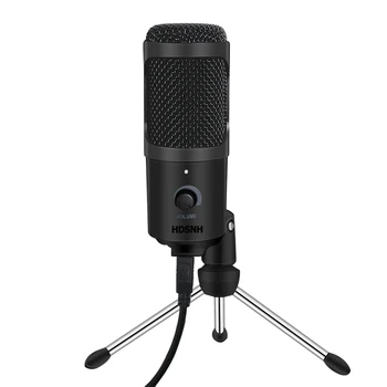 

USB Microphone Condenser Recording Microphone with Stand and Ring Light for PC Karaoke Streaming Voice Podcasting for Youtube
