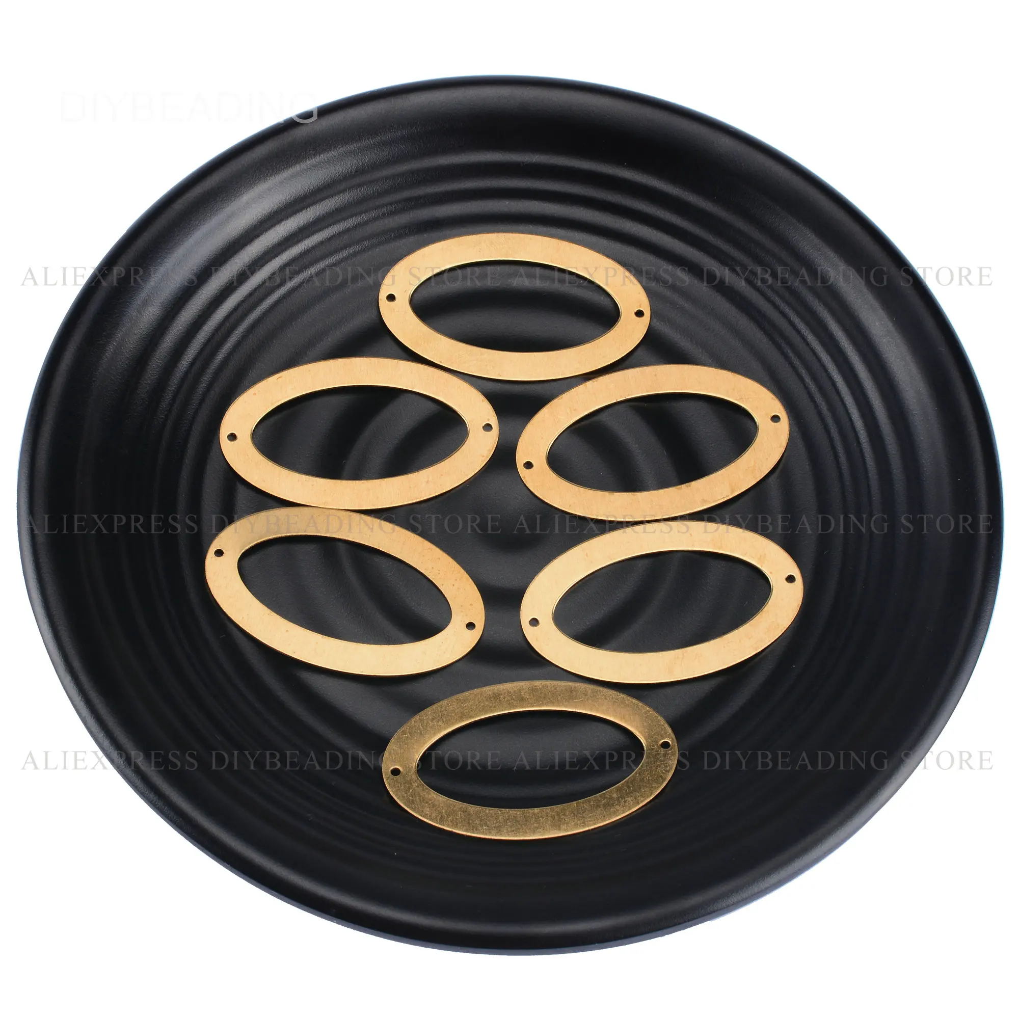 

4-200 Pcs Components for Jewelry Making Raw Brass Oval Geometric Charm Pendant Link Connector Finding Lots Wholesale Supplies