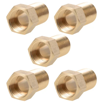 

uxcell Brass Threaded Pipe Fitting G1/2 Male x G1/2 Female Hex Bushing Adapter 40mm Length 5pcs