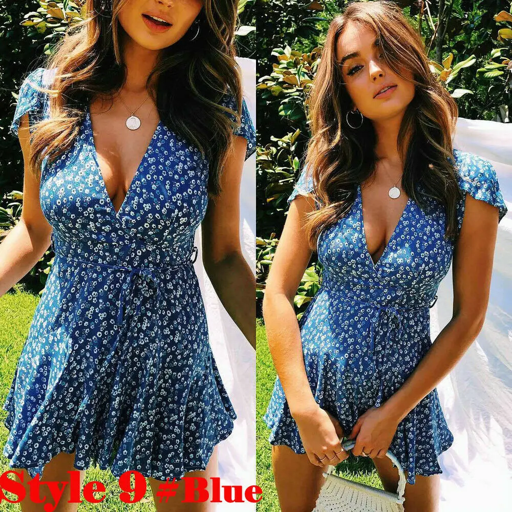 Sexy Strapless Beach Summer Dress Sundresses Vintage Bohemian Mini Dress Robe Femme Boho Floral Women Fashion dress hot Vestido