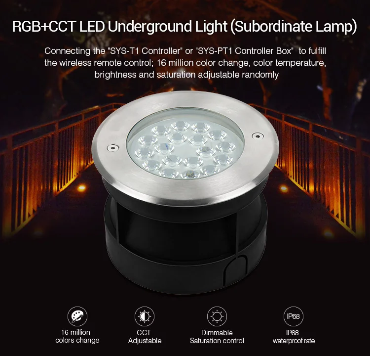 MiBoxer SYS-RD1 SYS-RD2 5 Вт 9 Вт RGB+ CCT светодиодный подземный свет Открытый водонепроницаемый свет приложение/wifi/Amazon Голосовое управление