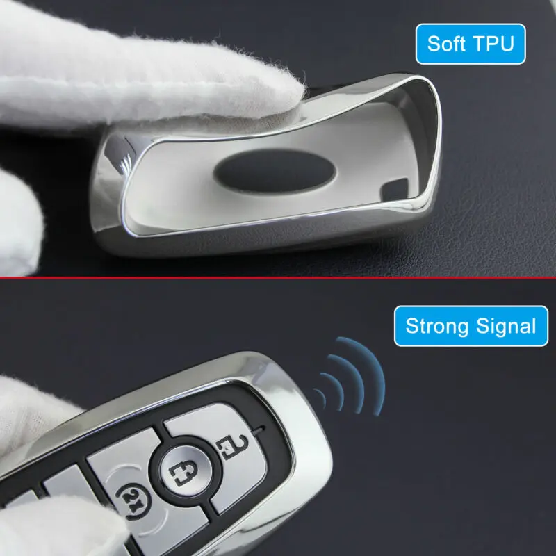 1pc Car Key Case With Keychain Shell Cover For Ford F-250- Protector Car Key Protector Car Accessories